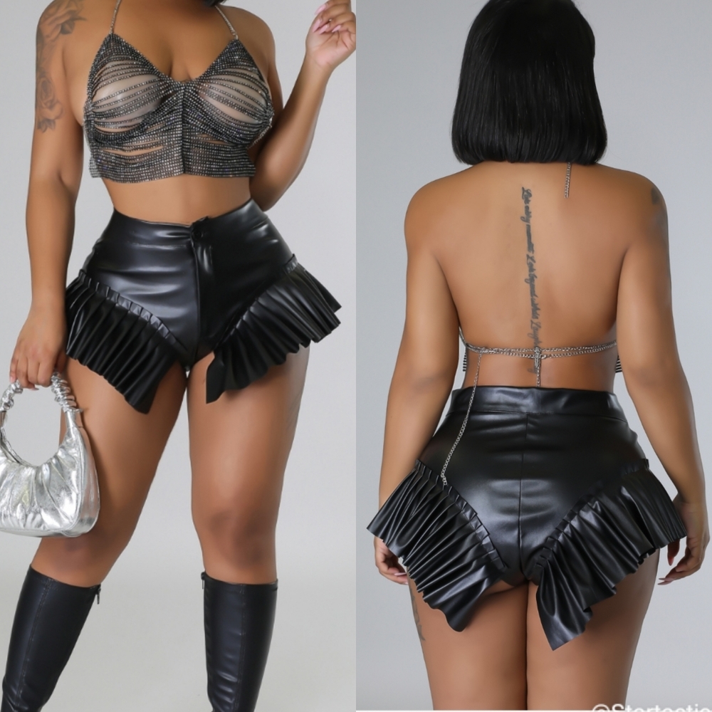Leather shorts